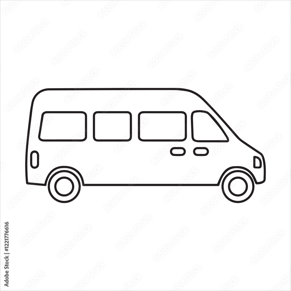 Van icon vector art illustration. Van icon vector art illustration.