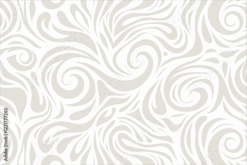 Vector abstract organic Light grey seamless pattern, Nature design on white background