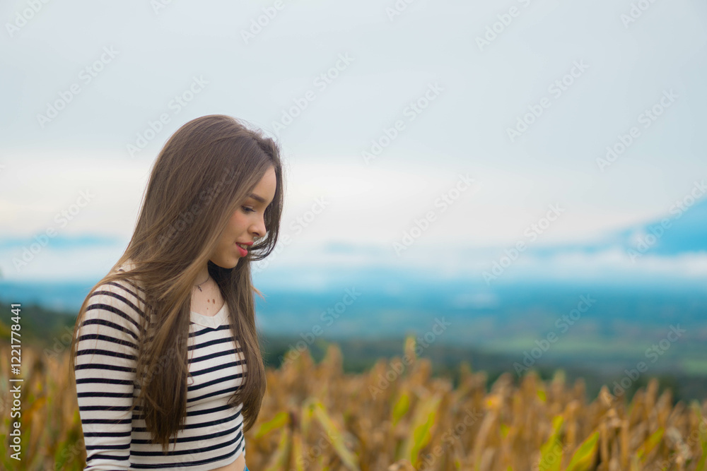 woman in a field woman in a field