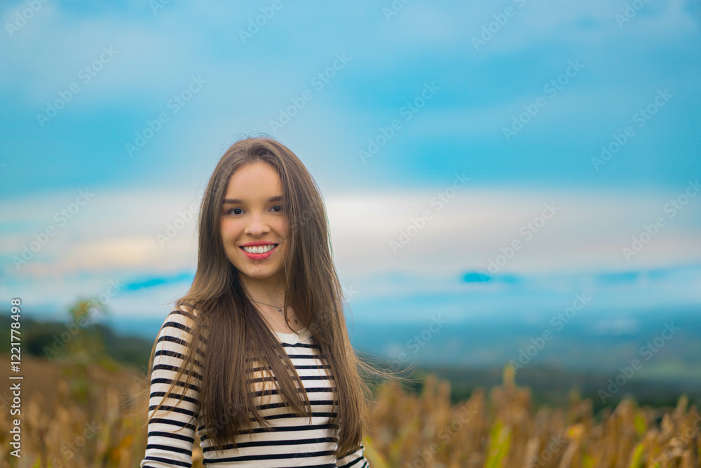 Fototapeta premium woman in a field