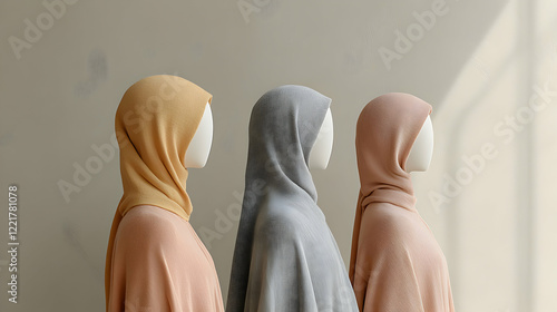 Elegant Hijabs: Three Neutral Shades