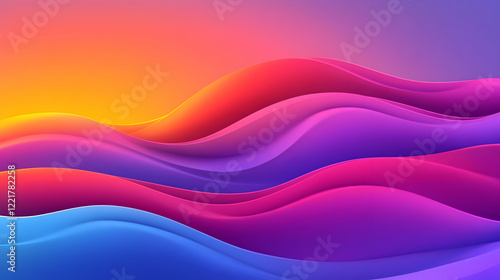 Vibrant Abstract Background with Waves in Pink and Purple Shades