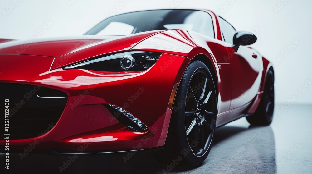 Sleek red sports car, gleaming under studio lights. A symbol of speed and luxury. Sleek red sports car, gleaming under studio lights. A symbol of speed and luxury.
