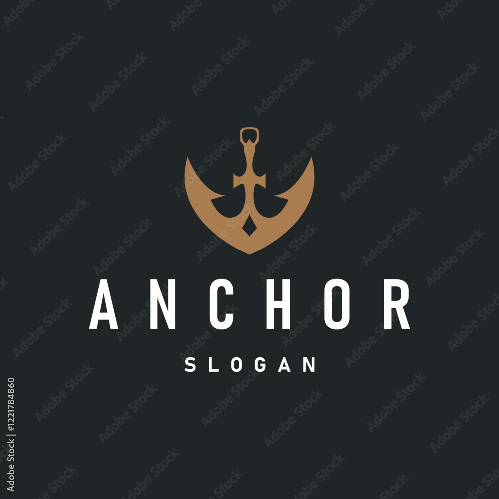 silhouette illustration anchor logo sailor design simple ocean symbol anchor ship marine retro vintage silhouette illustration anchor logo sailor design simple ocean symbol anchor ship marine retro vintage