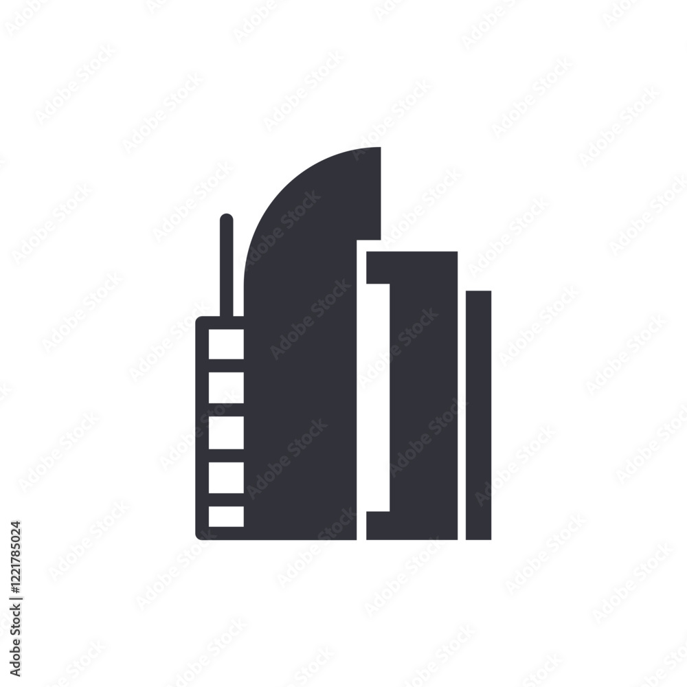 Skyscraper solid icons, minimalist vector illustration ,simple transparent graphic element .Isolated on white background Skyscraper solid icons, minimalist vector illustration ,simple transparent graphic element .Isolated on white background