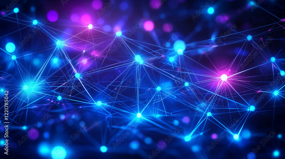 An artistic representation of interconnected nodes and links in vibrant hues, illustrating artificial intelligence and neural network systems. An artistic representation of interconnected nodes and links in vibrant hues, illustrating artificial intelligence and neural network systems.