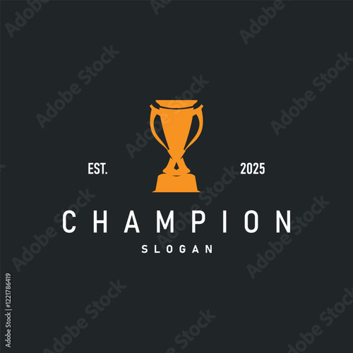 trophy logo design tournament symbol silhouette award victory championship illustration badge template