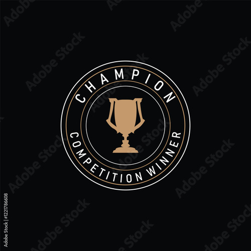 trophy logo design tournament symbol silhouette award victory championship illustration badge template