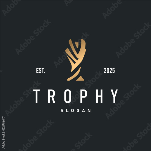 trophy logo design tournament symbol silhouette award victory championship illustration badge template