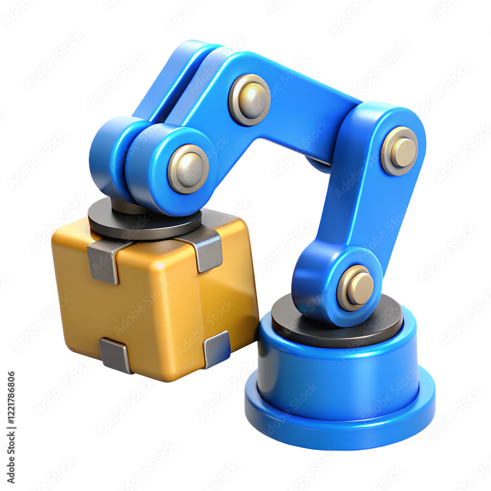 Robotic arm 3D object. Robotic arm 3D object.