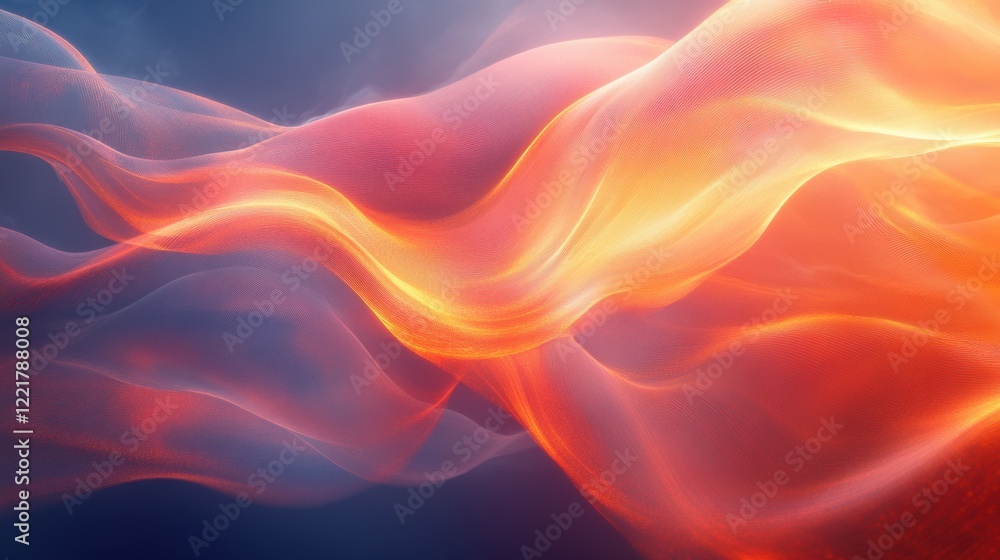 Abstract Orange and Red Flowing Light Ribbons Background Abstract Orange and Red Flowing Light Ribbons Background
