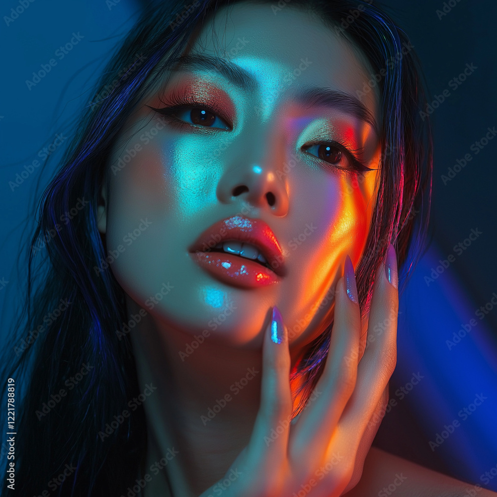 Captivating portrait of a stunning model studio setting high-definition photography dramatic lighting close-up view beauty concept for visual art Captivating portrait of a stunning model studio setting high-definition photography dramatic lighting close-up view beauty concept for visual art