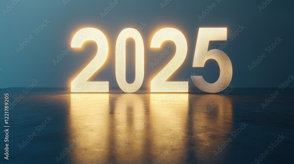 Glowing 2025 New Year s Eve Numbers Minimalist Background Glowing 2025 New Year s Eve Numbers Minimalist Background