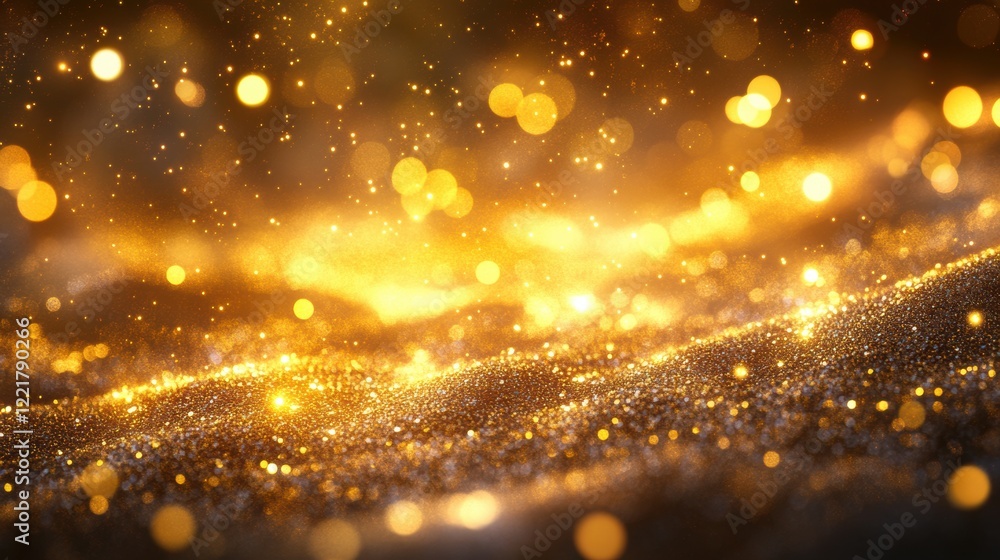 Fototapeta premium Sparkling Gold Glitter Background Festive Luxury New Year