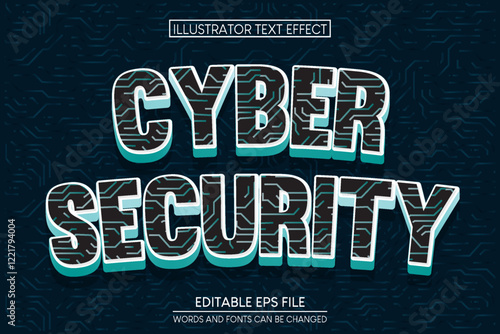 Cyber security style editable text effect