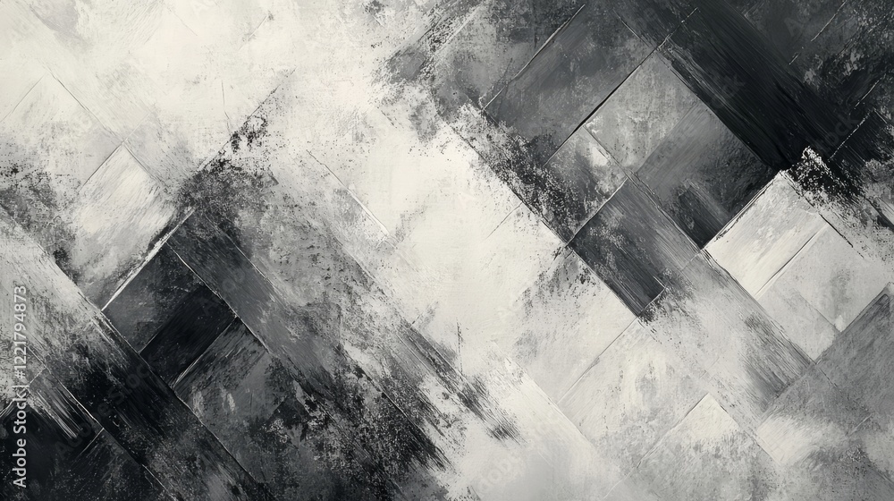 Fototapeta premium Abstract Monochrome Painting Grey White Black Texture