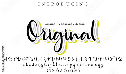 Original Font Stylish brush painted an uppercase vector letters, alphabet, typeface