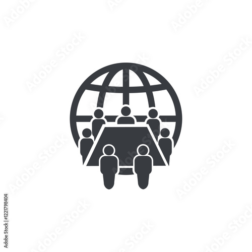 vector illustration of flat design, meeting of countries, inter-country conference.