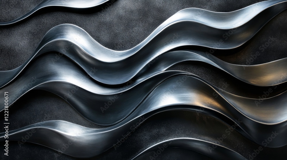 Obraz premium Abstract Metallic Waves Design Background