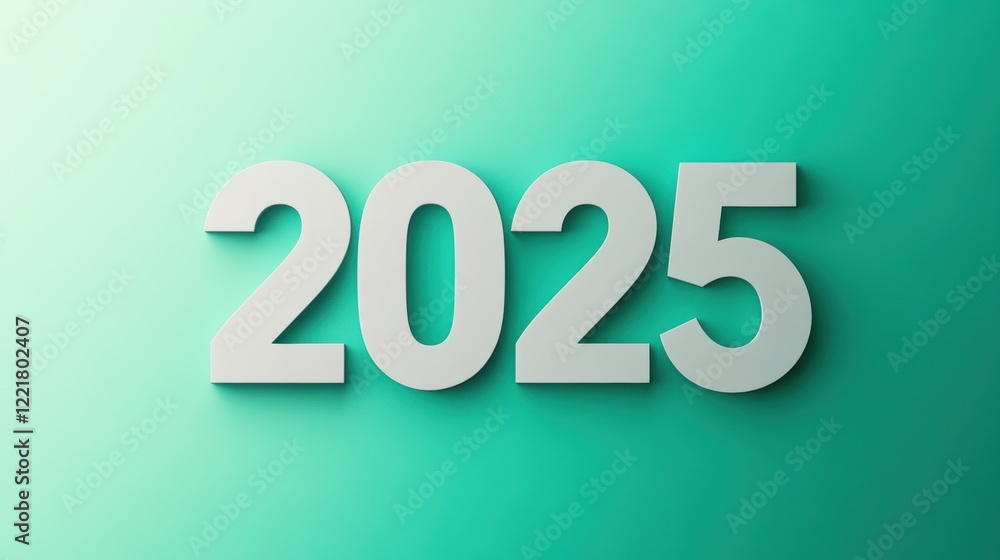 2025 New Year Teal Background Future Planning Minimalist Design 2025 New Year Teal Background Future Planning Minimalist Design
