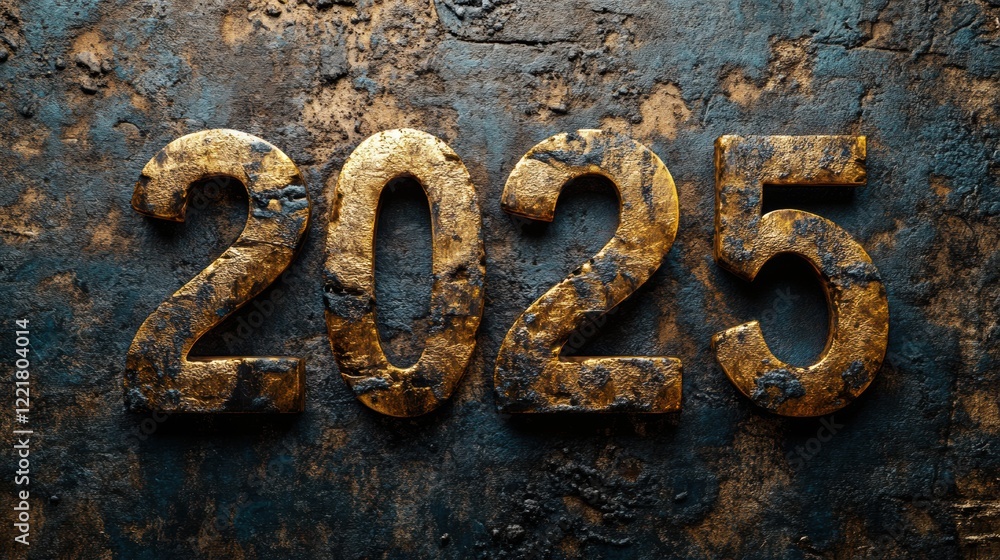 2025 New Year Gold Texture Background Luxury Design