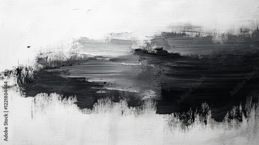 Fototapeta premium Abstract Black And White Paint Strokes Artwork