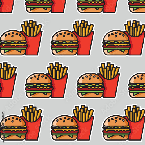 illustration of a fast food hamburger sticker for entrepreneurship