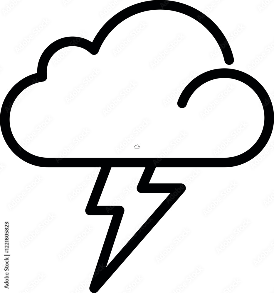 Thunder line icon single high quality