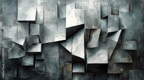 Abstract Gray Silver Metallic Geometric Texture Background