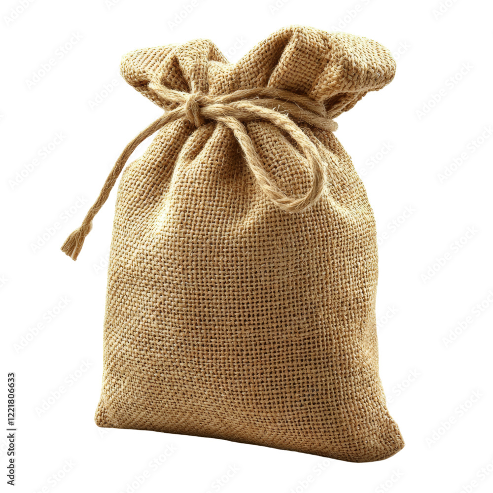Brown Burlap Sack with Drawstring for Storage and Packaging Brown Burlap Sack with Drawstring for Storage and Packaging