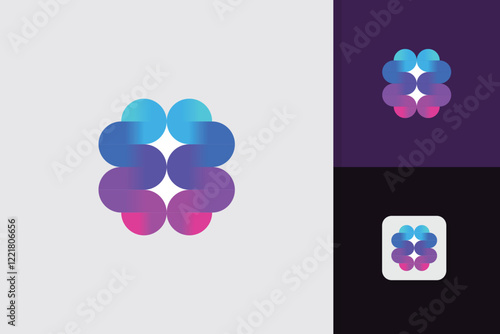 abstract brain logo design vector template