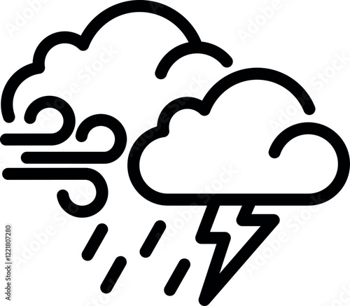 Bad Weather line icon single high quality