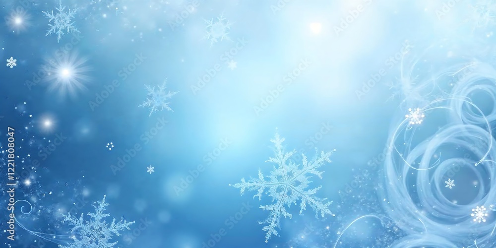 Winter Wonderland: A Serene Blue Snowflake Fantasy Winter Wonderland: A Serene Blue Snowflake Fantasy