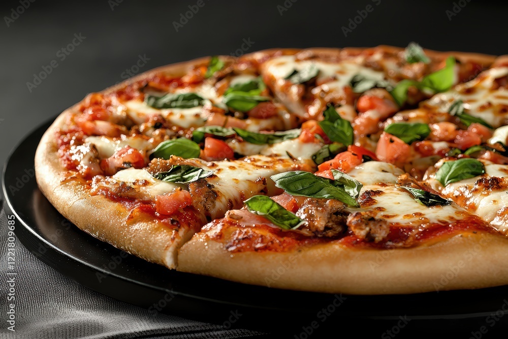 Delicious Italian Pizza with Mozzarella Delicious Italian Pizza with Mozzarella