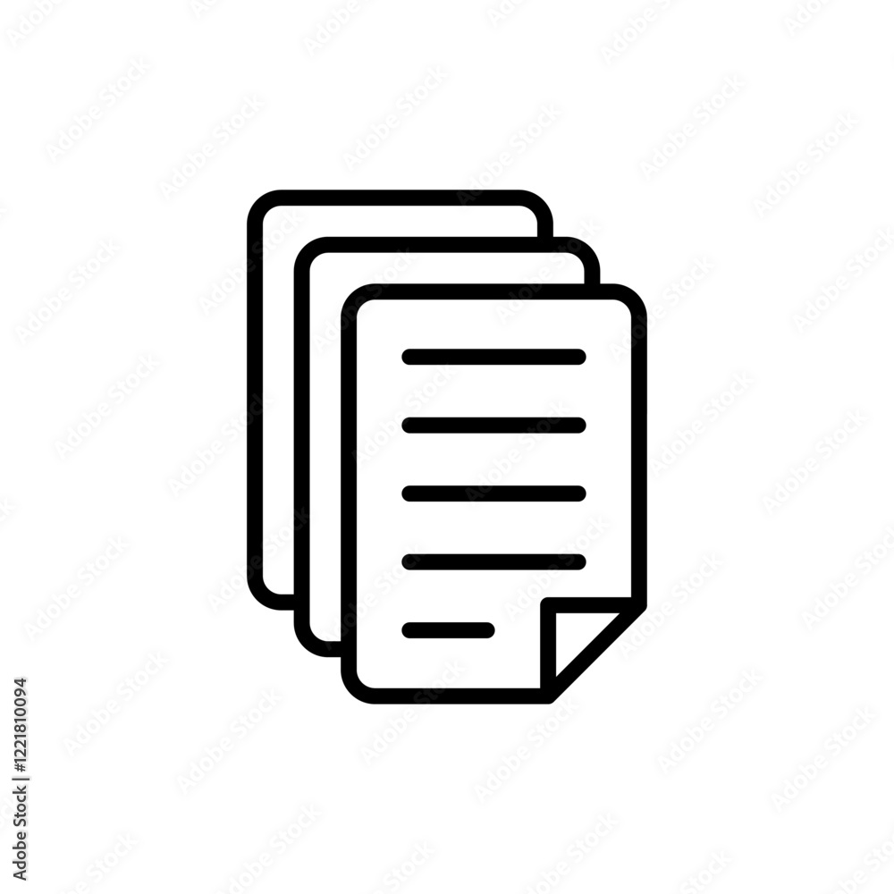 Document icon vector. Paper sign and symbol. File Icon Document icon vector. Paper sign and symbol. File Icon