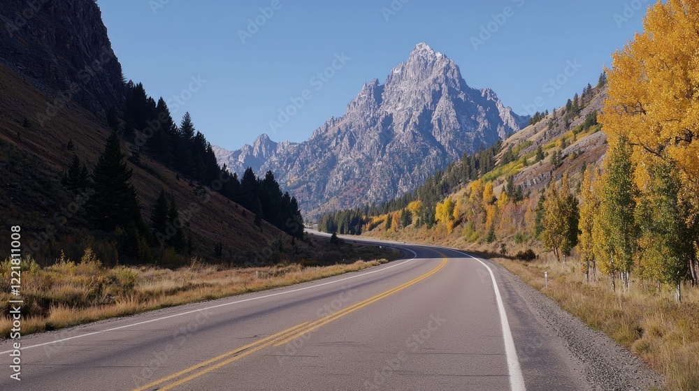 Fototapeta premium Autumn Mountain Road