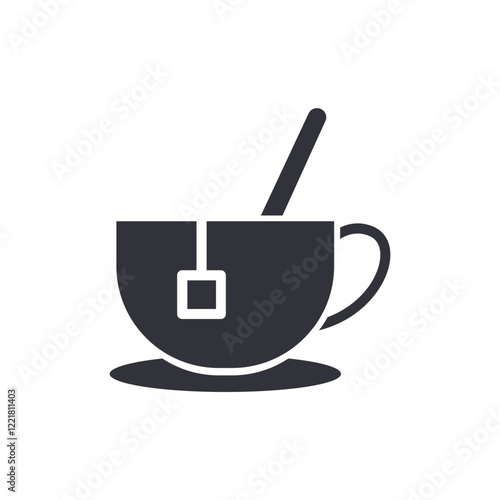 Tea cup solid icons, minimalist vector illustration ,simple transparent graphic element .Isolated on white background