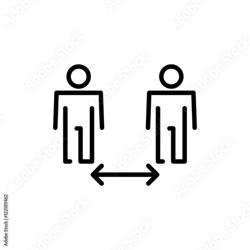 Social distance icon vector. social distancing sign and symbol. self quarantine sign