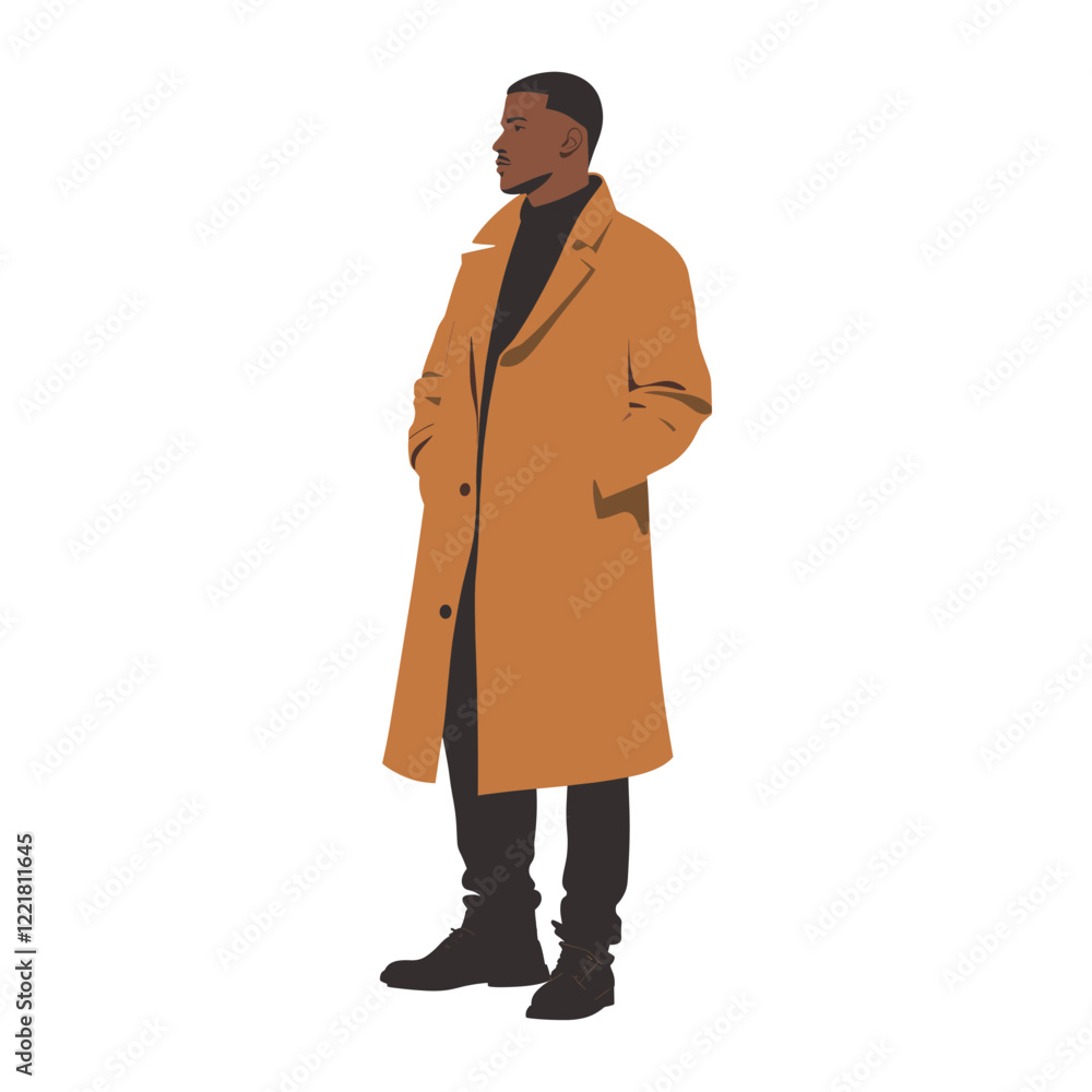 Obraz premium A man wearing coat illustration overcoat clothing vector