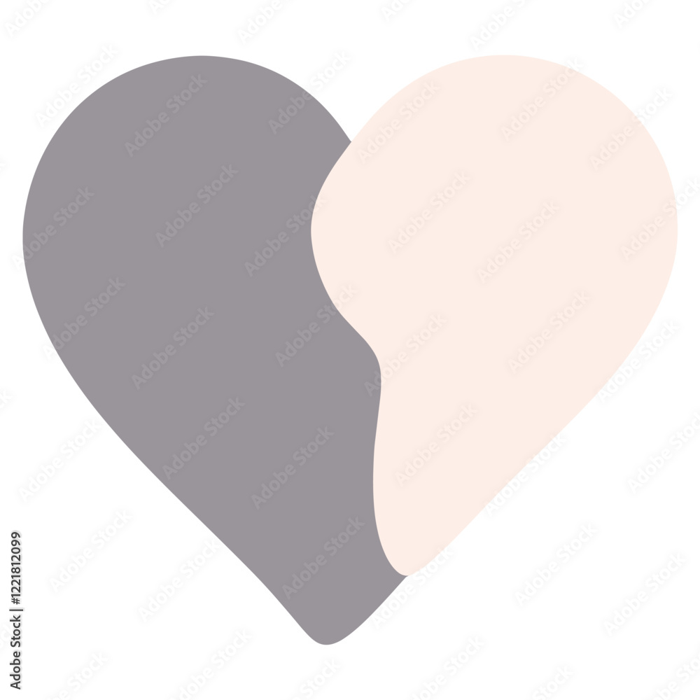 Abstract heart illustration minimalist shapes vector Abstract heart illustration minimalist shapes vector
