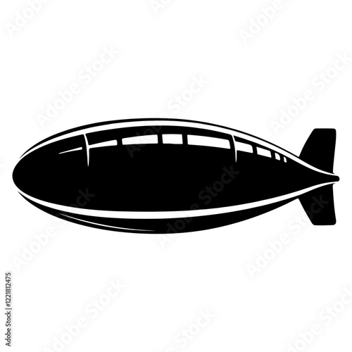 Airship logo transportation illustration silhouette vector