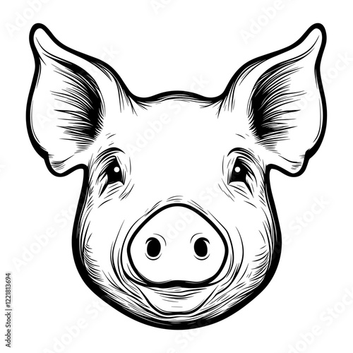 Pig art illustration drawing vector