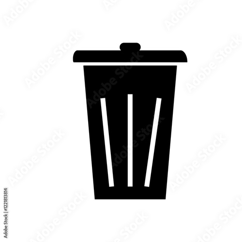 wastebasket silhouette icon design template