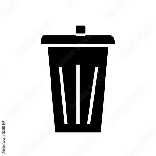 wastebasket silhouette icon design template