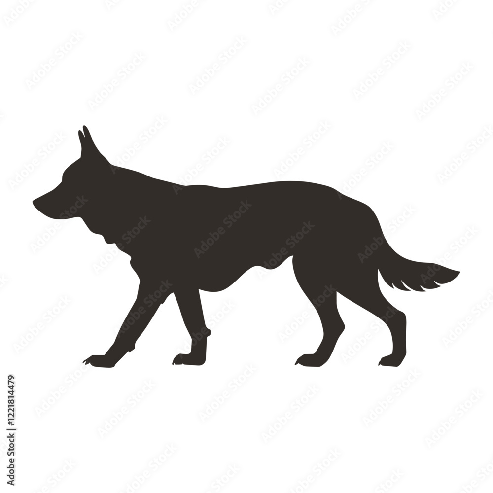 German Shepherd walking silhouette animal black wolf vector German Shepherd walking silhouette animal black wolf vector