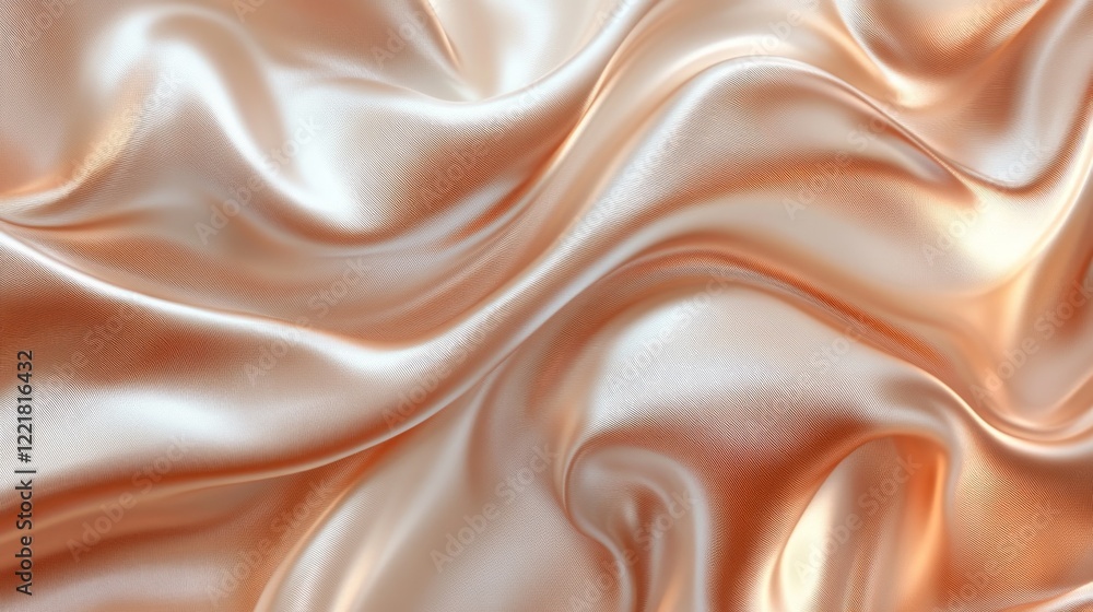 Fototapeta premium Draped Peach Colored Silk Fabric Texture