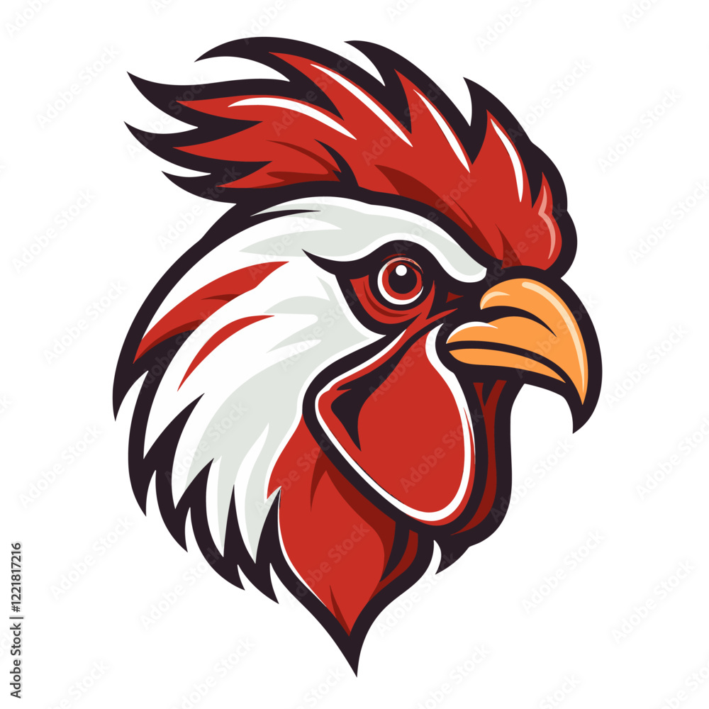 Chicken head retro logo illustration rooster animal vector Chicken head retro logo illustration rooster animal vector