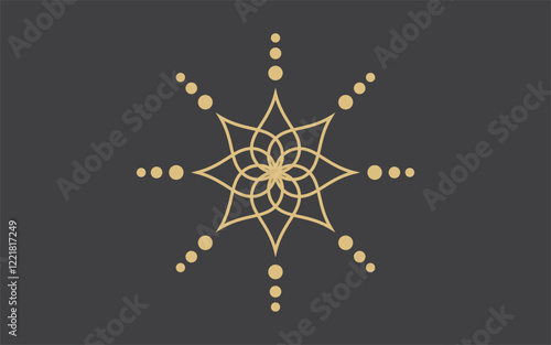 Geometric logo template. Vector circular arabic ornamental symbols