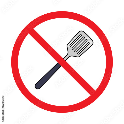 Vector No Spatula Sign on White Background