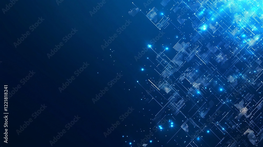 Fototapeta premium Abstract Digital Network Background Glowing Lines and Nodes Technology Concept